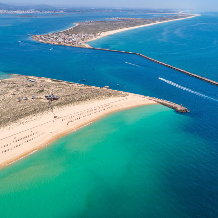 Imagem aérea da praia da Barreta